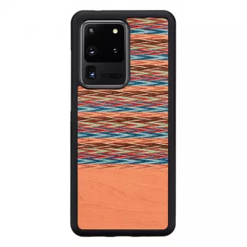 man and wood telefoniümbris Samsung Galaxy S20 Ultra'le — pruun ruuduline muster musta äärisega