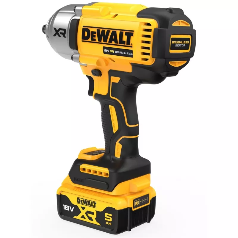 Löökvõtmevõti DeWALT DCF900P2T-QW 1/2-tolline harjadeta 18 V, 1898 N·m, 5 Ah aku, 2 akut, laadija, ümbris