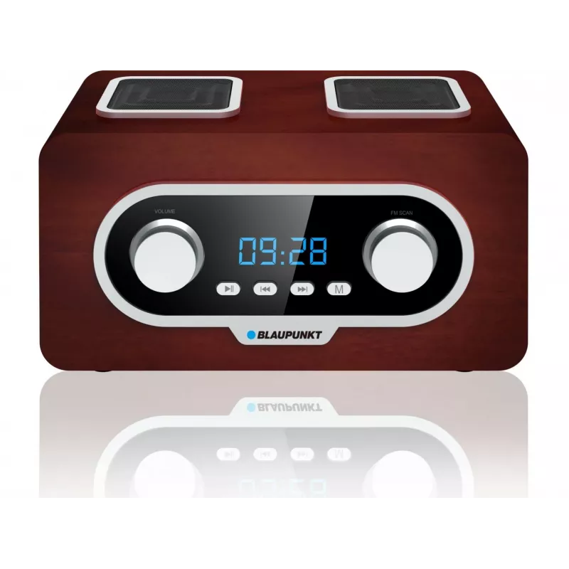 Kaasaskantav raadio BLAUPUNKT PP5.2BR — FM-kaasaskantav raadio, 60 eelseadistust, USB/MP3, AUX, taaslaetav aku 1000 mAh, 3 W RMS, pronks