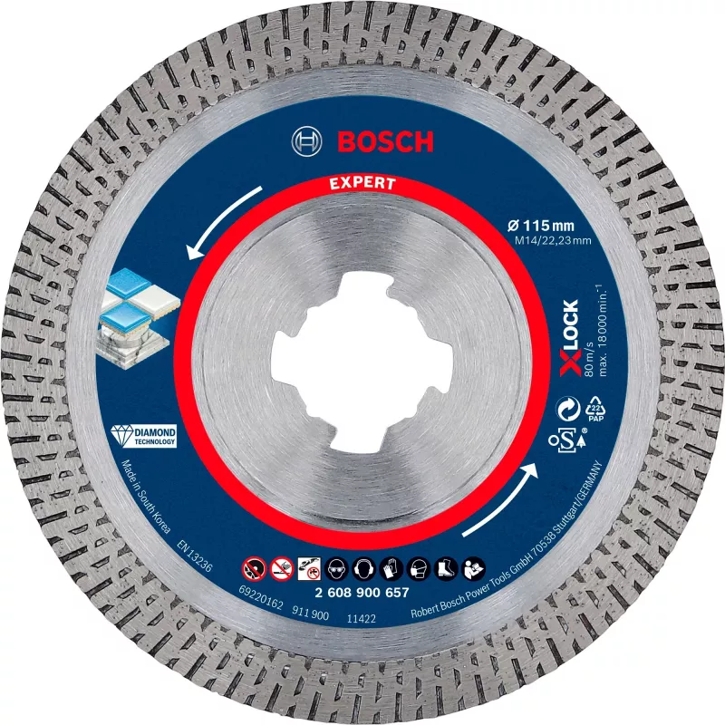 Bosch Expert HardCeramic X-LOCK teemantlõikeketas, 115 mm, 2608900657