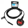 Toitekaabel IBOX Euro 2-pin 1.8 m UK pistikuga VDE, IEC C7, must, vaskjuht