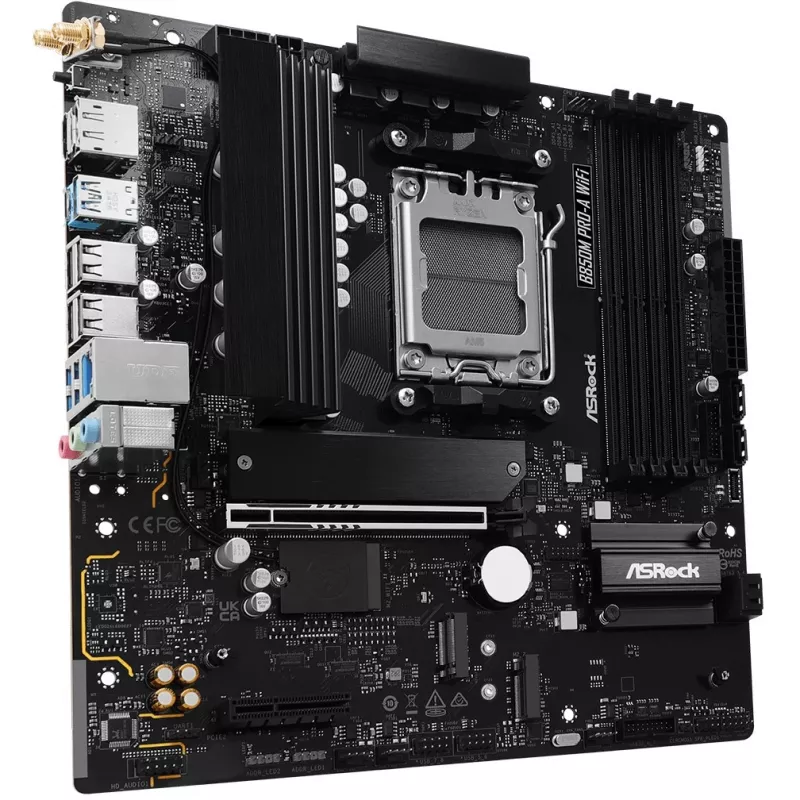 Emaplaat ASRock B850M Pro-A WiFi micro ATX – AMD B850, Socket AM5, DDR5, 4x DIMM, 256GB, Wi‑Fi, 2.5Gb LAN