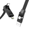4-in-1 kaabel BlitzWolf BW-HDC7 — USB-C, Lightning, USB-A, Micro-USB 1,2 m 240 W must
