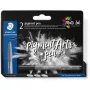 Viltpliiats Staedtler Pigment Arts Intensiv Pen Must 2 tk