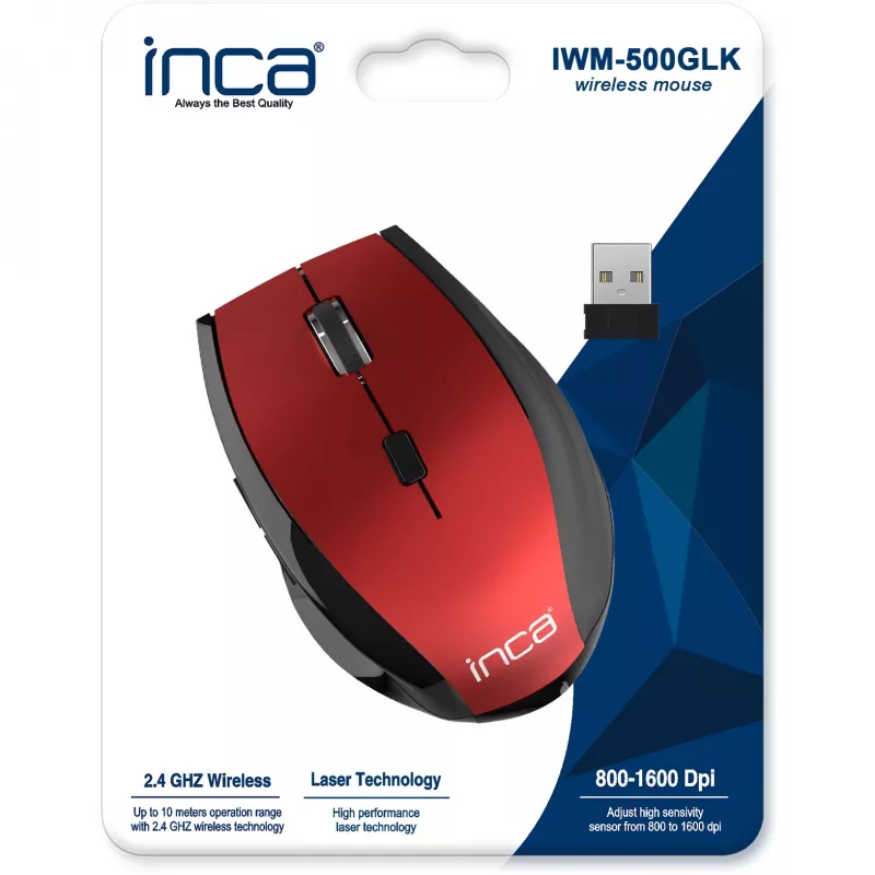 Cian Technology GmbH INCA hiir IWM-500GLK Nano-USB juhtmevaba laser 1600 DPI RD jaemüük