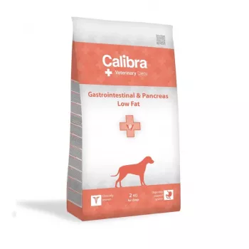 Kuiv koeratoit Calibra Veterinary Diets Gastrointestinal & Pancreas Low Fat — lõhe, 2 kg, 26% valku, 8% rasva, gluteeni- ja sojavaba