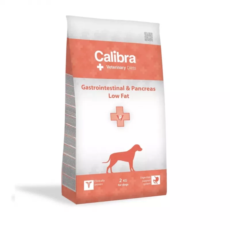 Kuiv koeratoit Calibra Veterinary Diets Gastrointestinal & Pancreas Low Fat — lõhe, 2 kg, 26% valku, 8% rasva, gluteeni- ja sojavaba
