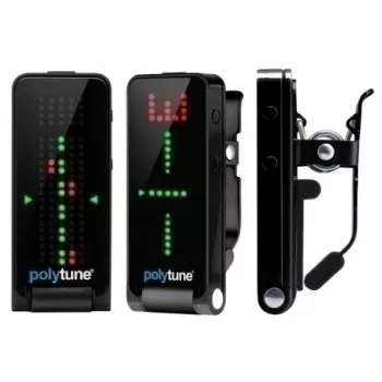 Clip-on Tuner TC Electronic PolyTune Clip Must — kompaktne kromaatiline ja polüfooniline klambrituuner