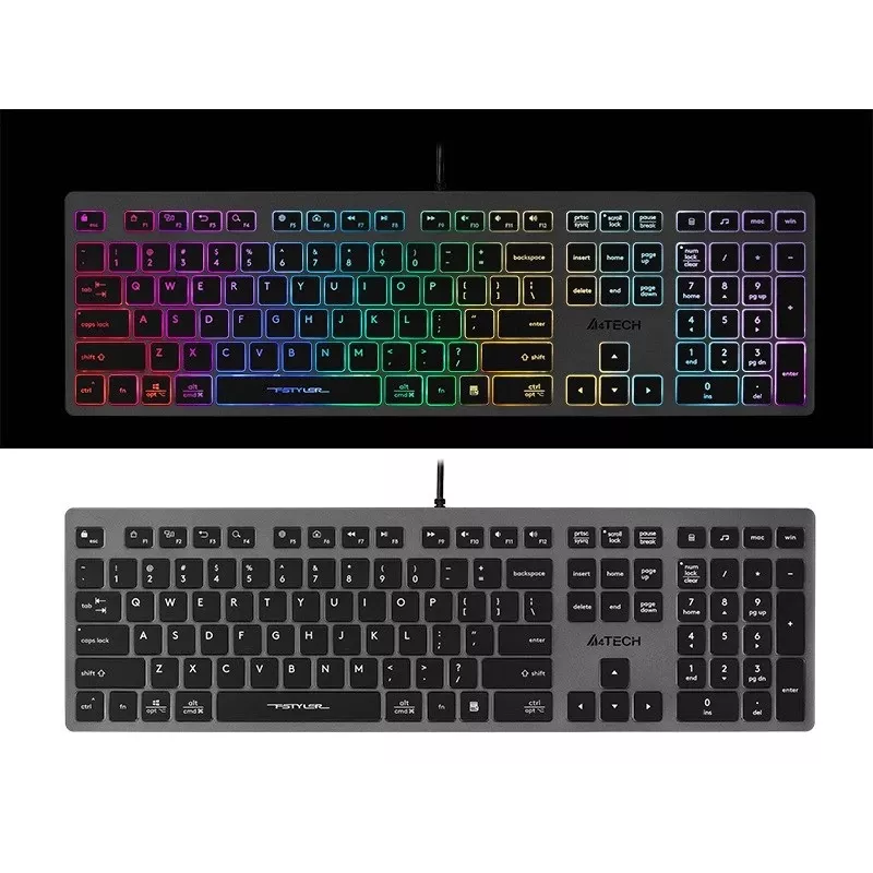 Juhtmega klaviatuur A4Tech FSTYLER FX60H neoonvalgustusega
