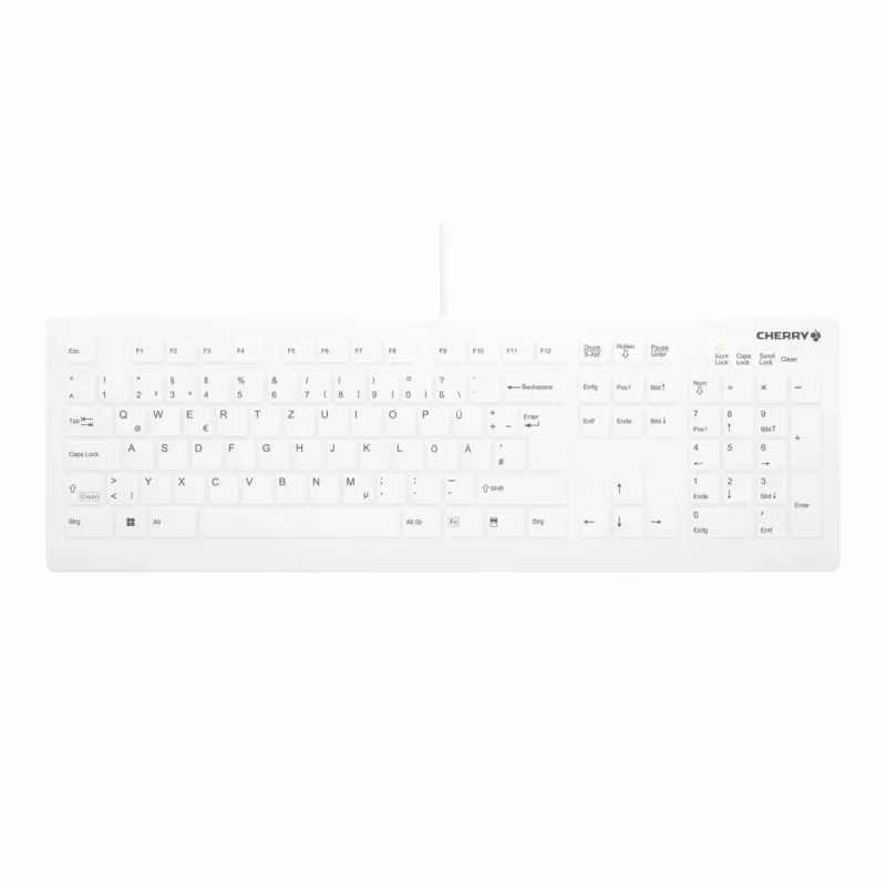 Contour Design Active Key Contour QuickClean meditsiiniline klaviatuur IP68 täissuuruses juhtmega valge DE C8112