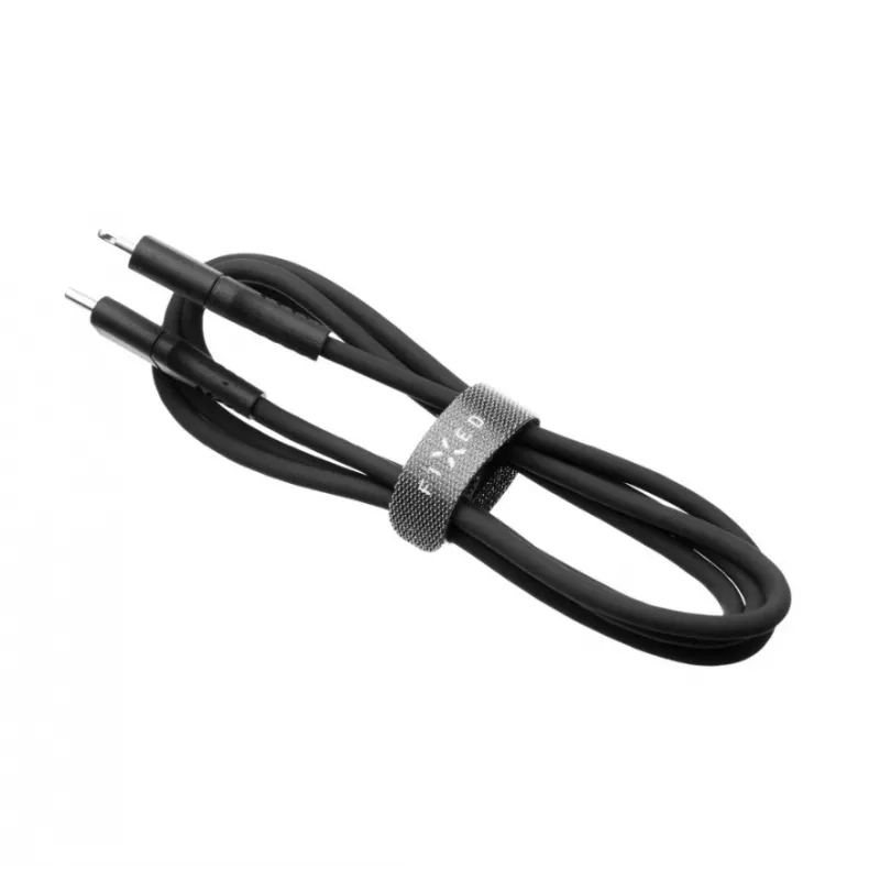 USB-C kuni Lightning fikseeritud kaabel FIXED FIXDLS-CL12-BK 1,2 m vedel silikoon