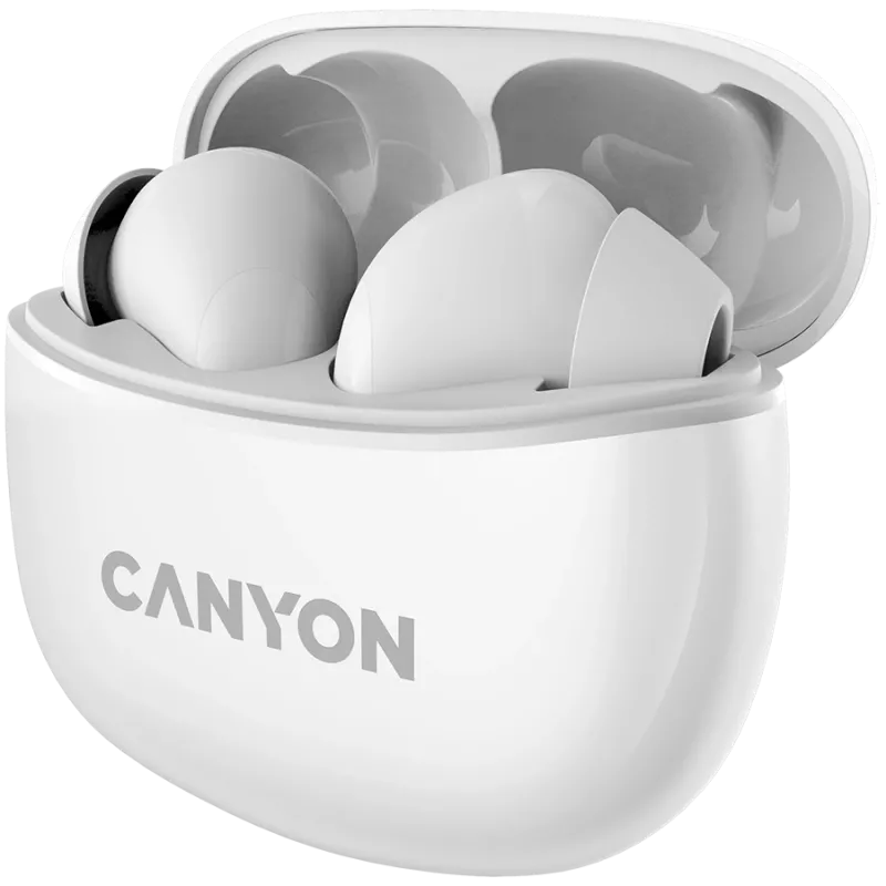 Canyon TWS-5 Bluetooth-kõrvaklapid, mikrofoniga, BT V5.3 JL 6983D4, sagedusvahemik: 20Hz-20kHz, aku: kõrvaklapid 40mAh*2 + laadimiskarp 500mAh, Type-C