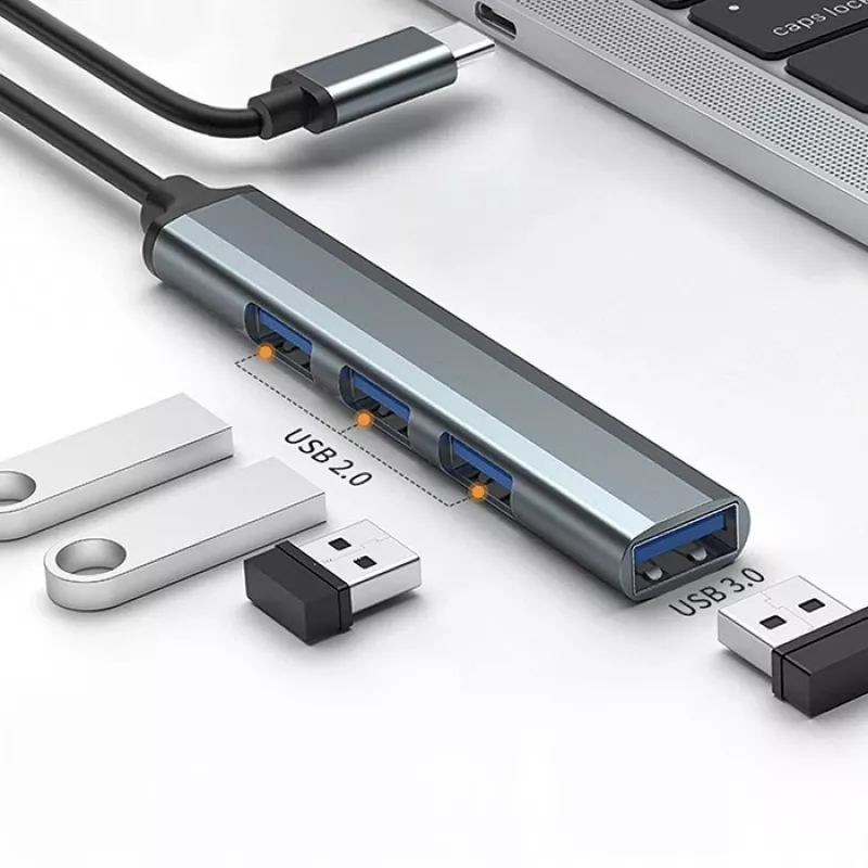USB-jaotur QOLTEC 53792, USB-C 3.1 4-pordiline (USB 3.0 x1, USB 2.0 x3)