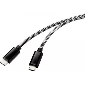 Renkforce USB 2.0 ühenduskaabel [1x USB 2.0 pistik C - 1x USB 2.0 pistik C] 3,00 m Must/Valge (RF-4598412)