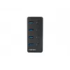 USB-jaotur NATEC MANTIS USB 2.0 Type-B — 4x USB 3.2 Gen 1 Type-A porti, must, 0,8 m kaabel, vahelduvvooluadapter, toitelüliti