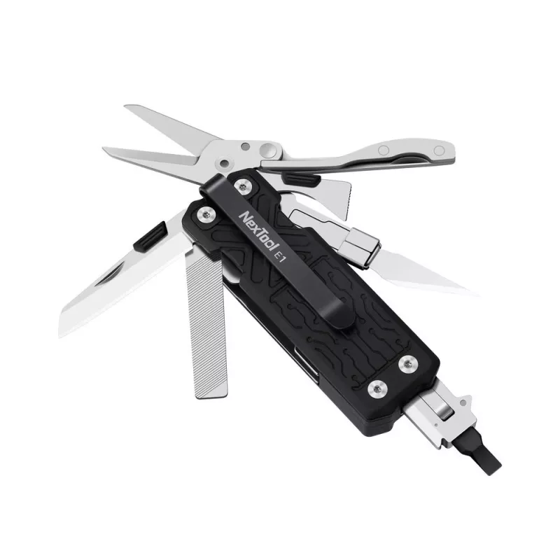 Multitool Nextool E1 10-in-1 pocket multitool, Must, folding knife, 94 g, folded 7.9 cm