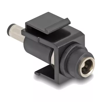 DeLOCK Keystone-moodul alalisvoolu 5,5 x 2,1 mm emane toite pesa - alalisvoolu 5,5 x 2,5 mm isane must