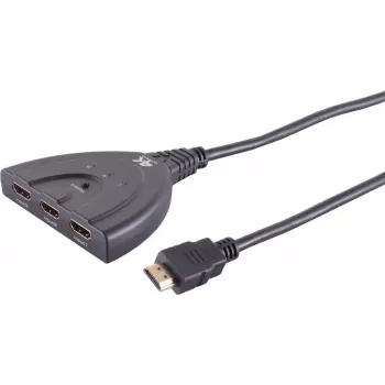 HDMI-lüliti ShiverPeaks 05-02007 3x1 4K60Hz — 3 sisendit 1 väljundile, UHD 3840x2160@60Hz