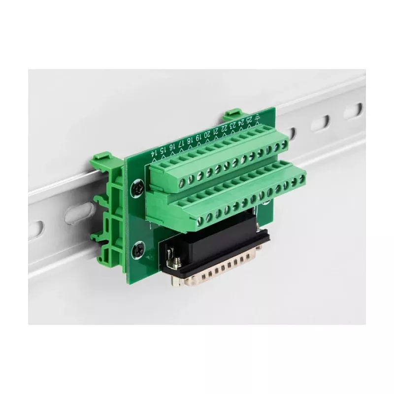DeLOCK D-Sub 25-kontaktiline emane klemmiplokile DIN-liistule, 51 mm x 86 mm x 30 mm