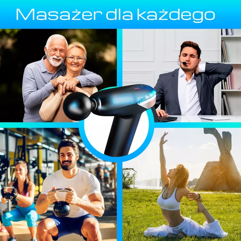 Massaažipüstol Extralink MSG-02-LITE 3200 RPM 6 otsikut