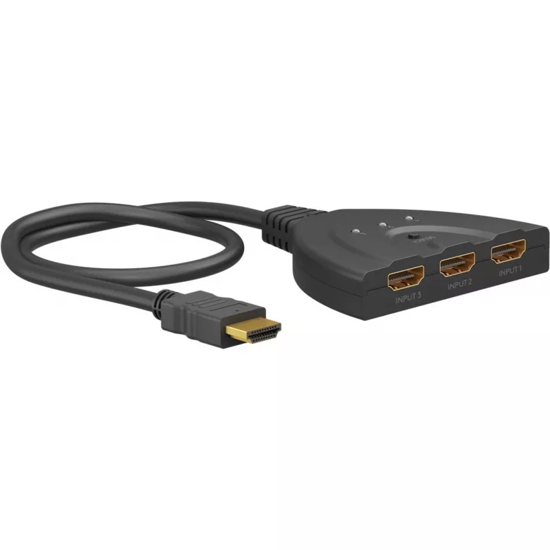 Goobay | 4K@30Hz HDMI-lüliti 3-1 | 58487 | Must | HDMI-emane | 3 HDMI-emast | 0.58 m