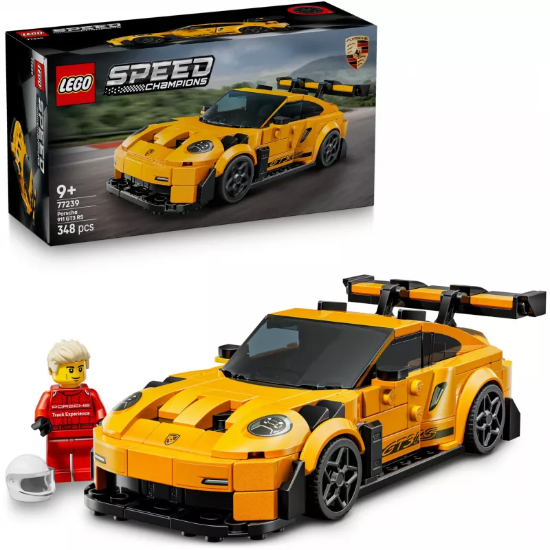 Ehitusmänguasi LEGO Porsche 911 GT3 RS Speed Champions 77239 — mõõtkavas 1:18, 348 osa, vanusele 9+ aastat