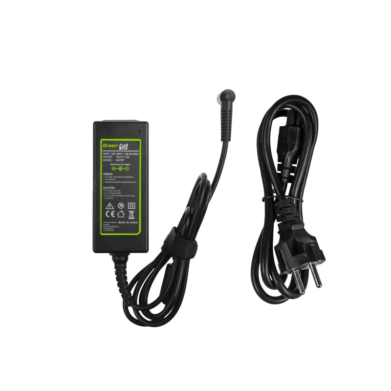 Toiteadapter Green Cell AD70P ASUS sülearvutitele, 33W, 19V 1.75A, siseruumides, must