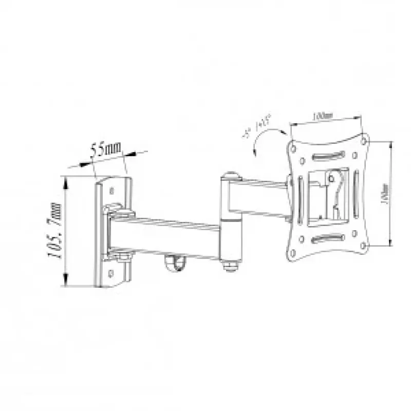 Hoidik teleri LCD/LED 10-27 15KG AR-82 reguleerimine vertikaalne/horisontaalne 28cm