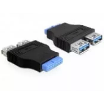 Delock Adapter USB 3.0 Pin Header Socket > 2 x USB 3.0 Socket - kõrvuti (65324)