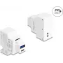 DELOCK Keystone'i moodul USB Type-A ja USB USB-C laadimispesaga PD 20 W valge