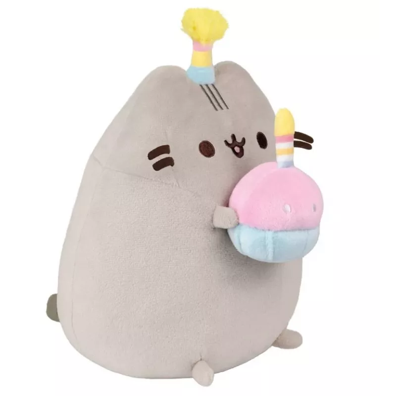 Pehme mänguasi Pusheen Pusheenilt — 24 cm sünnipäevamütsi ja koogiga