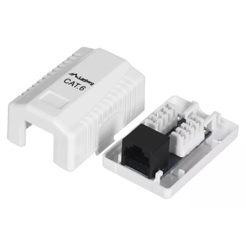 LANBERG RJ-45 pistikupesa karp OU6-0001-W, Cat6, valge
