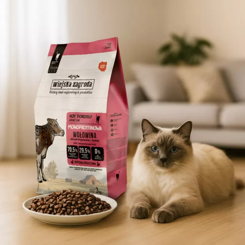 WIEJSKA ZAGRODA Monoprotein Beef - kuiv kassitoit - 3kg