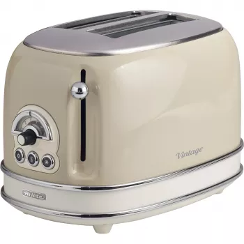 Ariete 155 Design 2 Slice Röstija võileivakorvidega, 6 röstimisastet, 810 W, roostevabast terasest korpus, eemaldatav purukauss, pastellbeež