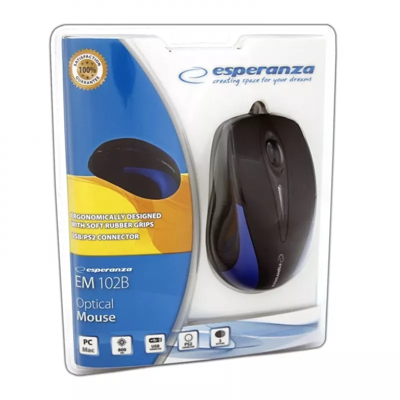 Esperanza EM102B – Hiir – Optiline – 3 nuppu – Must