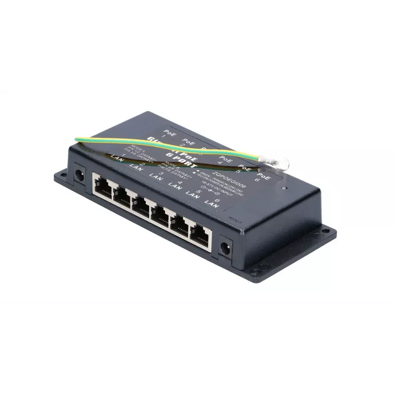 PoE-sisestaja Extralink Gigabit 6 porti 6x 1000Mb/s RJ45
