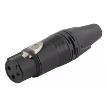 3-kontaktiline emane kaablipistik EQUIP 3-Pole XLR, must, 30,5 g, 19,2×19,2 mm