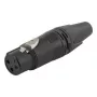 3-kontaktiline emane kaablipistik EQUIP 3-Pole XLR, must, 30,5 g, 19,2×19,2 mm