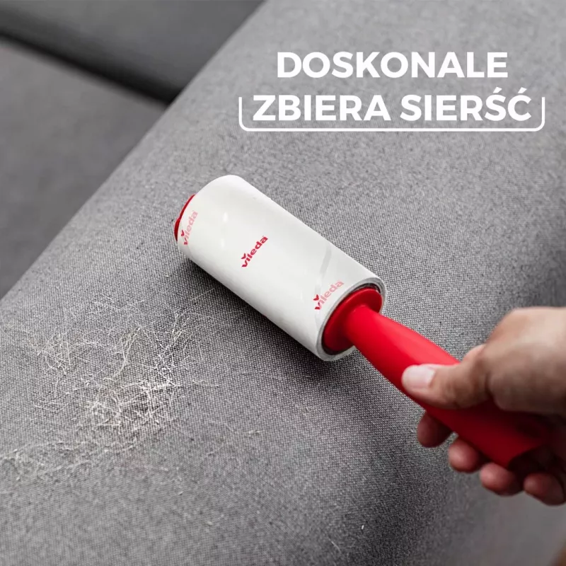 Rõivaste hooldustööriist VILEDA 173390 — isekleepuv lemmikloomakarvade rull, laius 52 mm, kõrgus 250 mm, ergonoomiline käepide