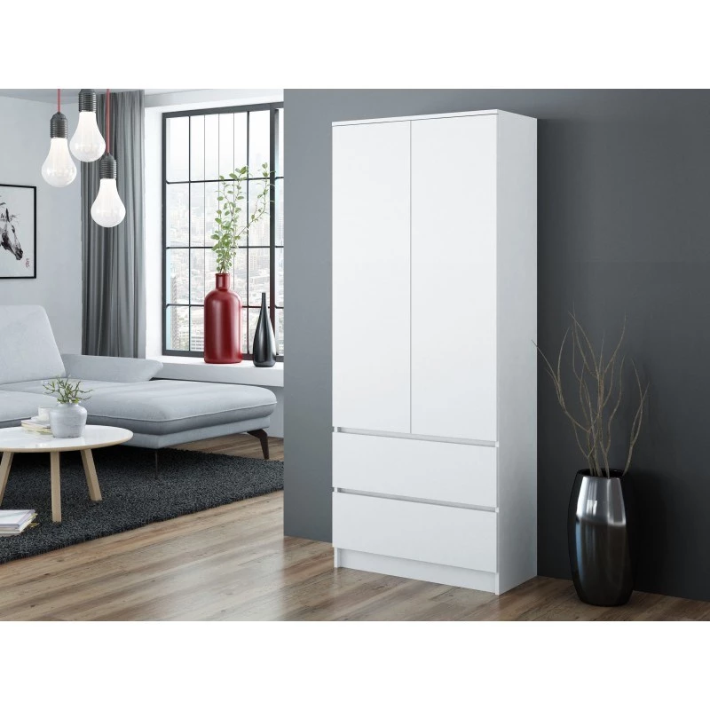 Garderoob Top E Shop SZAFA MALWA B 5 riiulit 2 hingedega ust Valge 900×500×1800 mm