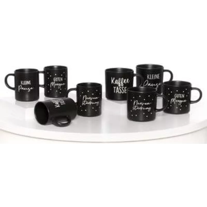 Portselanist kohvikruuside komplekt ritzenhoff & breker SVART 390 ml, nõudepesumasinakindel, must, komplektis 4 tk