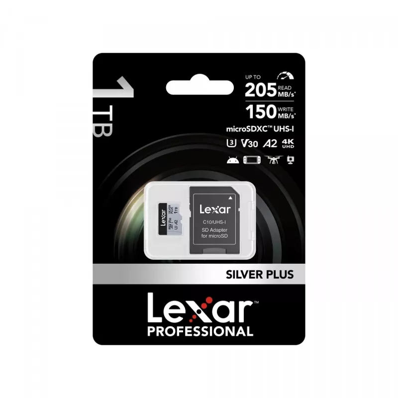 Välkmälu Lexar 1TB UHS-I MicroSDXC SILVER PLUS