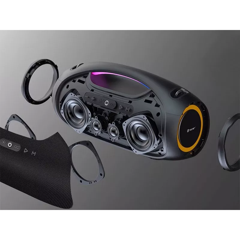 Stereo kaasaskantav kõlar TRACER TRAGLO47226 — juhtmevaba Bluetooth 5.3, 60 W RMS, 12 h aku, must