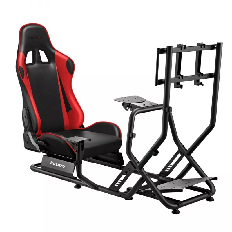 Racing cockpit huzaro Speed 6.0 reguleeritava istme, terasraami, 30°–90° nurga all, toetab kuni 120 kg, punane, 1080×1360×560 mm