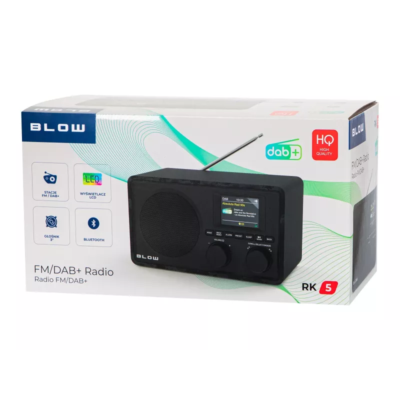 BLOW köögi raadio RK5 FM/DAB+ Bluetoothiga, must