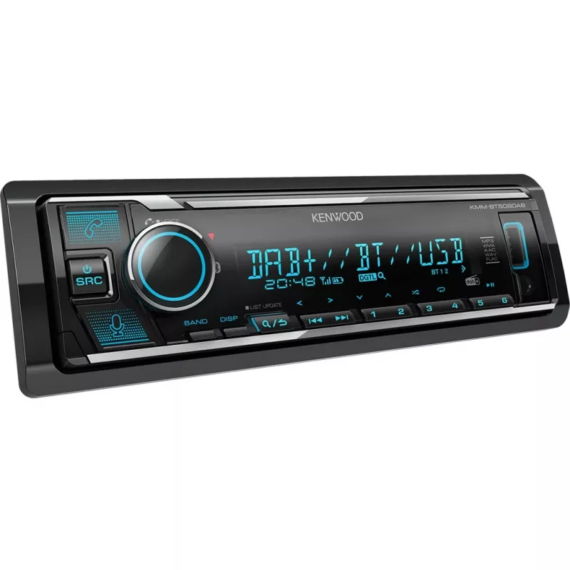Elektroonika KMM-BT508DAB, must, 1 DIN, 200 W, 50 W, 24 h, AAC, FLAC, MP3, WAV, WMA