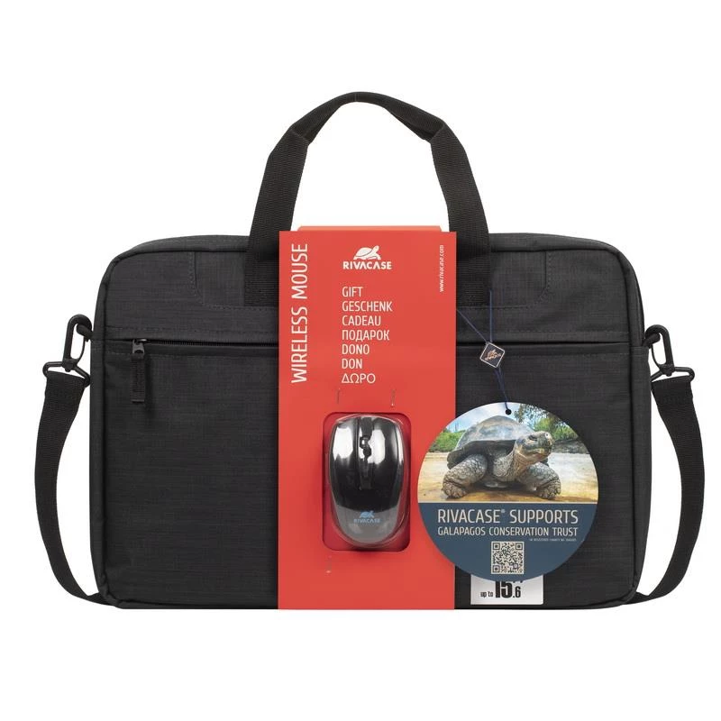 Kohver Rivacase 8038 juhtmevaba hiirega 39,6 cm (15,6 tolli) Must
