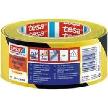 Põrandamärkimislint Tesa 04169 66 m x 50 mm, Premium must/kollane