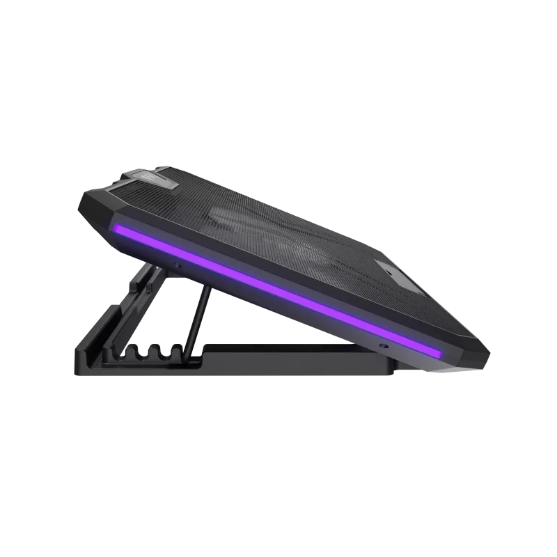 FURY GUNBAI G3 sülearvuti jahutuspadi 14.1–17.3 tollile, 2 ventilaatoriga, RGB-valgustus, 2× USB