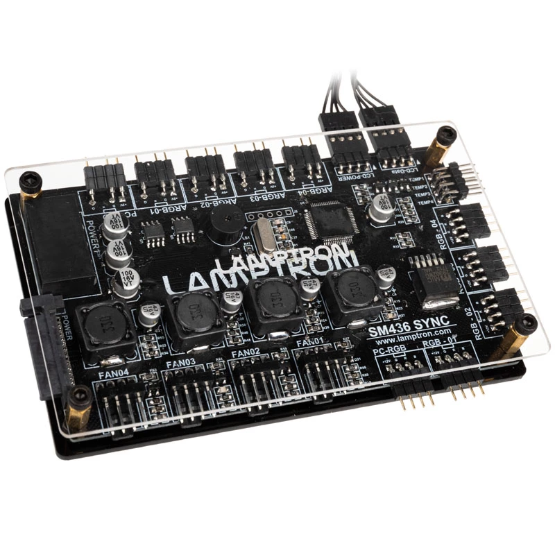 Lamptron PCI RGB ventilaatori ja LED kontroller SM436 Sync Edition, must